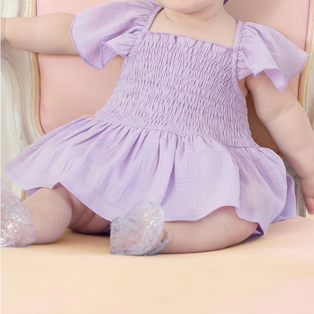 Adorable Lavender Baby Romper